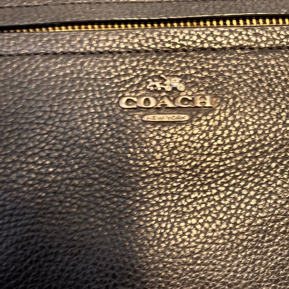 COACH Chain Prairie Black Pebbled Leather & Suede Satchel EUC - Picture 4 of 15